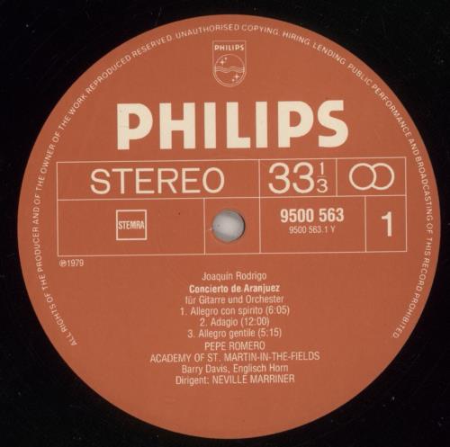 Joaquin Rodrigo Concierto De Aranjuez / Concierto Andaluz vinyl LP album (LP record) Dutch JIILPCO879145