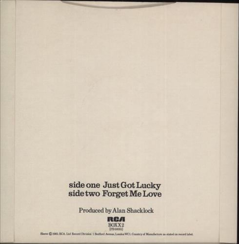 JoBoxers Just Got Lucky 7" vinyl single (7 inch record / 45) UK JOB07JU51491