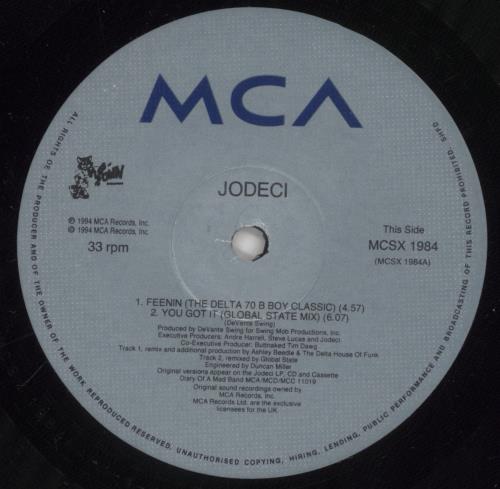Jodeci Feenin' 12" vinyl single (12 inch record / Maxi-single) UK JOD12FE861317