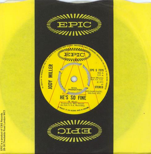 Jody Miller He's So Fine 7" vinyl single (7 inch record / 45) UK J0D07HE813764