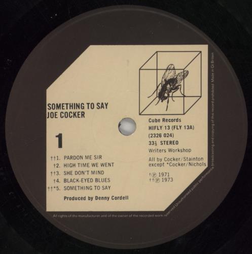 Joe Cocker Something To Say vinyl LP album (LP record) UK JOELPSO161277