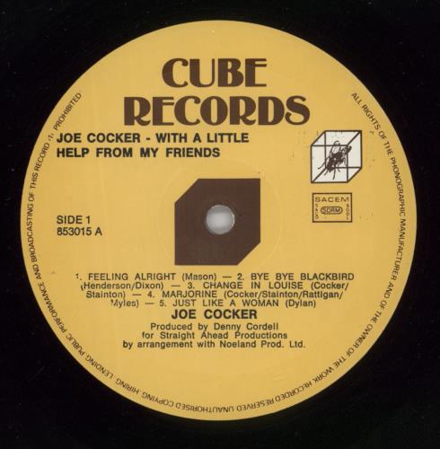 Joe Cocker With A Little Help From My Friends vinyl LP album (LP record) French JOELPWI865659