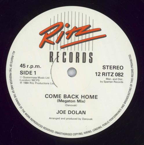 Joe Dolan Come Back Home (Megaton Mix) 12" vinyl single (12 inch record / Maxi-single) UK JD012CO828251