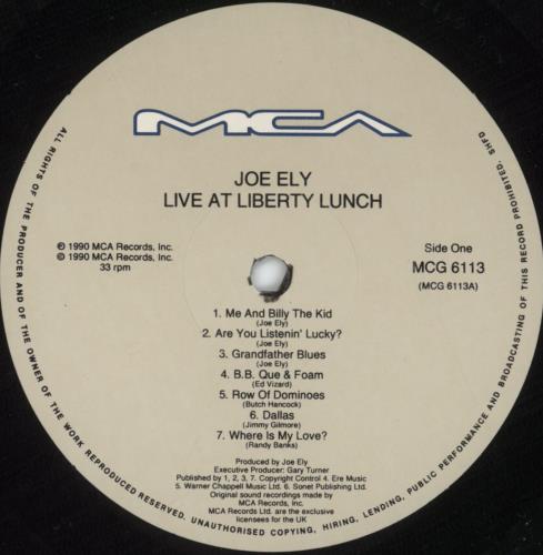 Joe Ely Live At Liberty Lunch - Release Date Sticker vinyl LP album (LP record) UK JCMLPLI880327