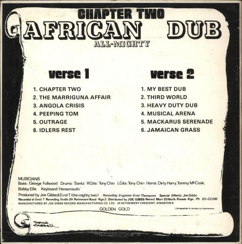 Joe Gibbs African Dub - All Mighty - Chapter Two vinyl LP album (LP record) Jamaican GI2LPAF722677