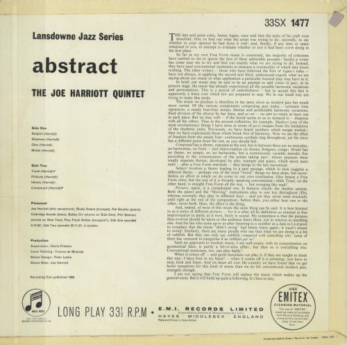 Joe Harriott Abstract - 1st vinyl LP album (LP record) UK JK-LPAB819387