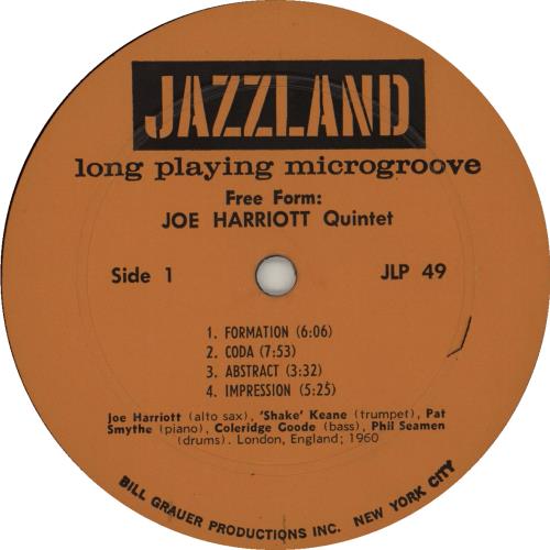 Joe Harriott Free Form vinyl LP album (LP record) US JK-LPFR675261