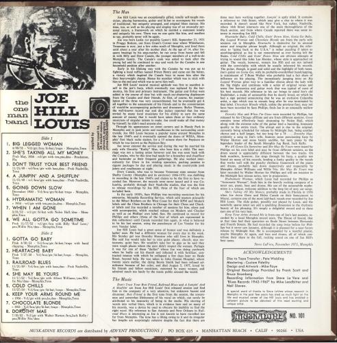 Joe Hill Louis The One Man Band vinyl LP album (LP record) US J4YLPTH861039
