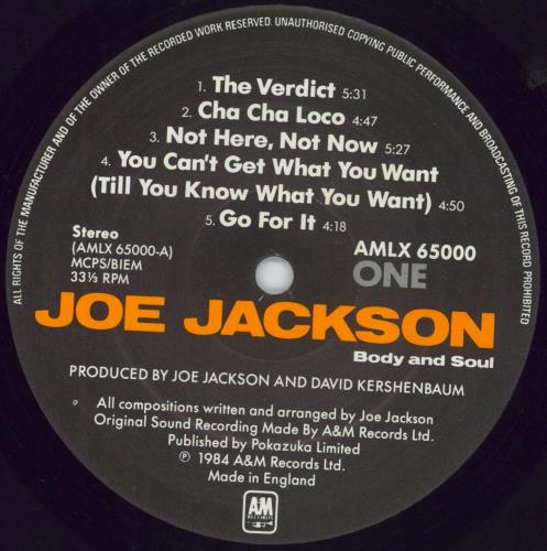 Joe Jackson Body And Soul vinyl LP album (LP record) UK JOJLPBO252929