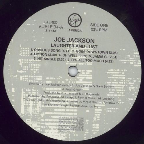 Joe Jackson Laughter & Lust vinyl LP album (LP record) UK JOJLPLA495441