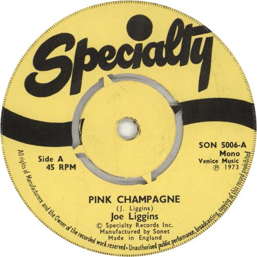 Joe Liggins Pink Champagne 7" vinyl single (7 inch record / 45) UK J7E07PI691682