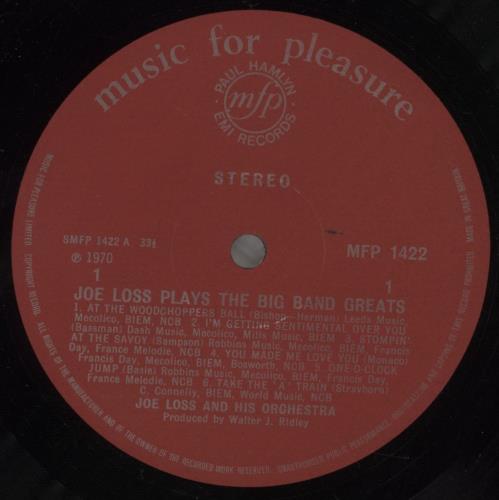 Joe Loss Plays The Big Band Greats vinyl LP album (LP record) UK OSSLPPL387509