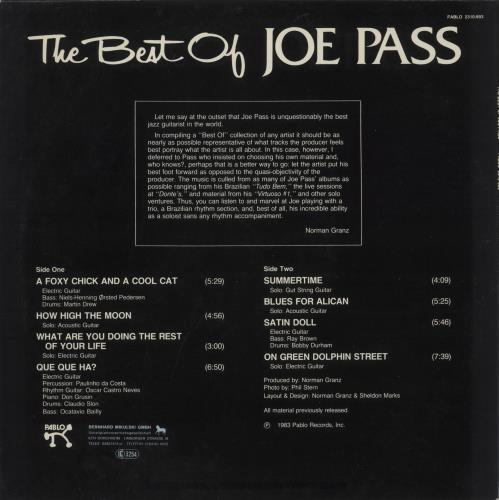 Joe Pass The Best Of vinyl LP album (LP record) German JP5LPTH668681