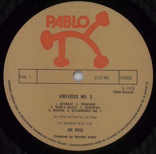 Joe Pass Virtuoso 3 vinyl LP album (LP record) UK JP5LPVI443164