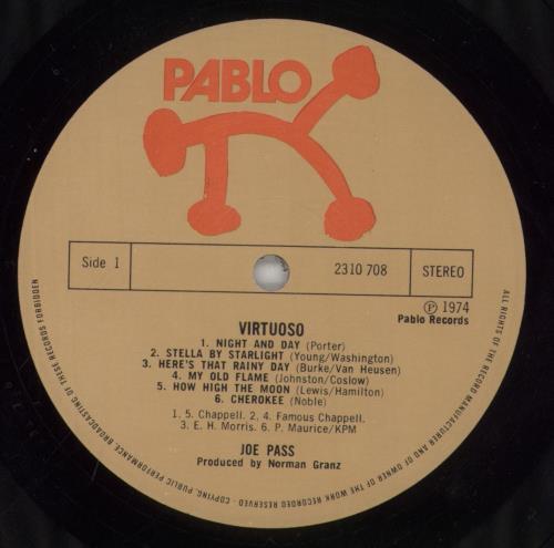 Joe Pass Virtuoso vinyl LP album (LP record) UK JP5LPVI541244