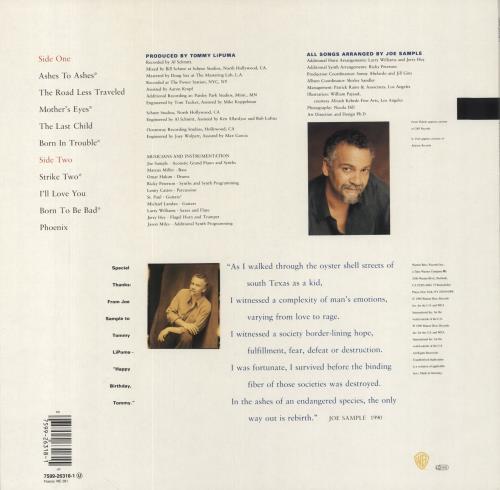 Joe Sample Ashes To Ashes vinyl LP album (LP record) German JO6LPAS530475