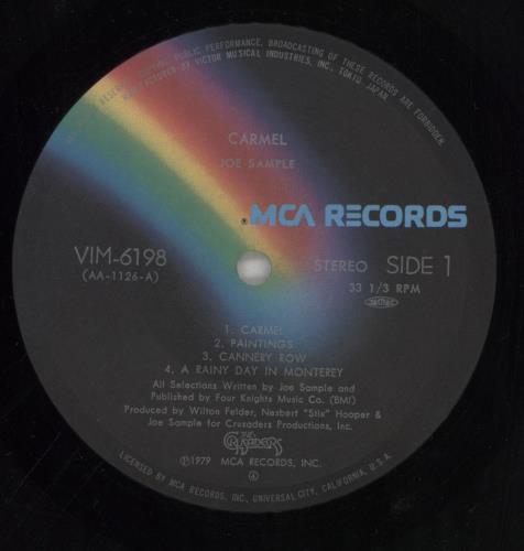 Joe Sample Carmel vinyl LP album (LP record) Japanese JO6LPCA859004