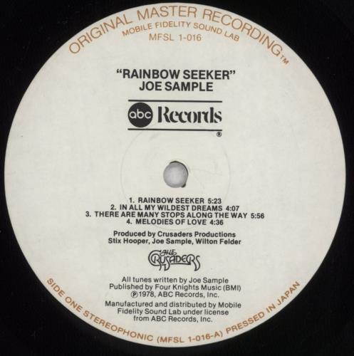 Joe Sample Rainbow Seeker vinyl LP album (LP record) US JO6LPRA838498