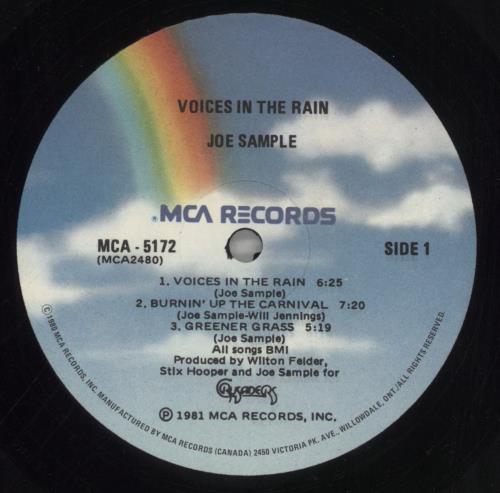 Joe Sample Voices In The Rain vinyl LP album (LP record) US JO6LPVO859007