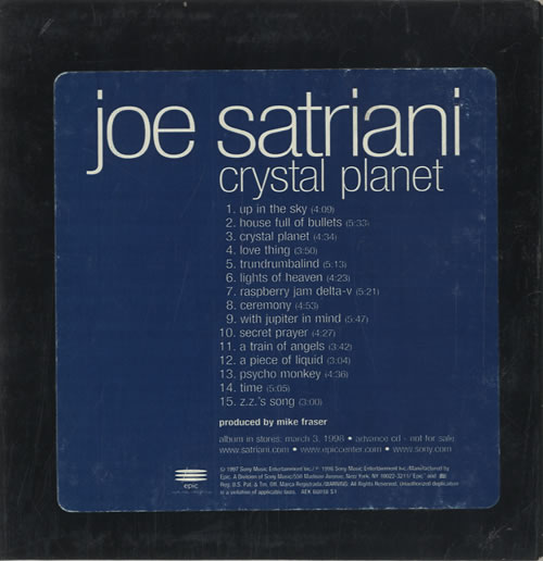 Joe Satriani Crystal Planet CD album (CDLP) US JSTCDCR472437