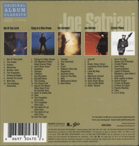 Joe Satriani Original Album Classics 5-CD album set UK JST5COR436085