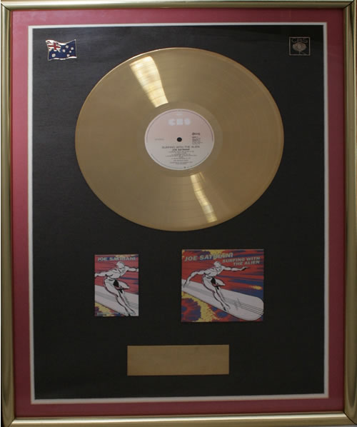 Joe Satriani Surfing With The Alien in-house award disc Australian JSTAISU549924