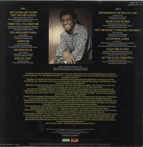 Joe Simon The Best Of vinyl LP album (LP record) UK JQELPTH719911