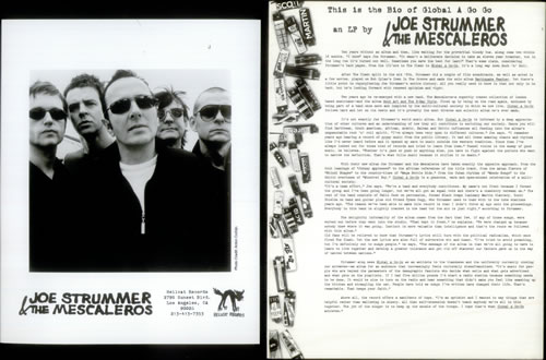 Joe Strummer Global A Go-Go media press pack US JUMPPGL549372