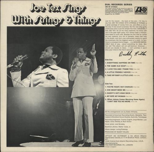 Joe Tex Joe Tex Sings With Strings And Things vinyl LP album (LP record) UK JTXLPJO864153
