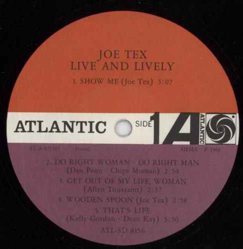 Joe Tex Live And Lively vinyl LP album (LP record) US JTXLPLI817519