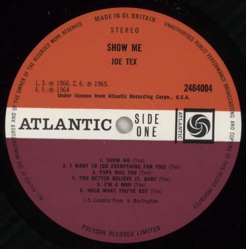 Joe Tex Show Me vinyl LP album (LP record) UK JTXLPSH444729