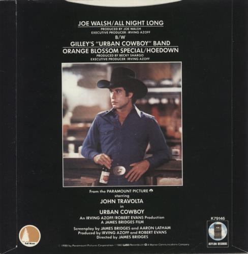 Joe Walsh All Night Long - P/s 7" vinyl single (7 inch record / 45) UK JWL07AL866258