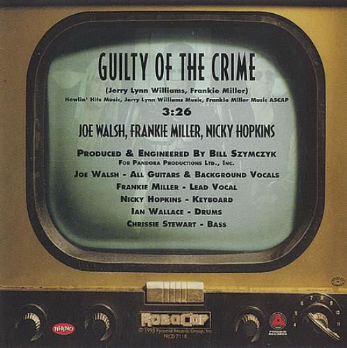 Joe Walsh Guilty Of The Crime CD single (CD5 / 5") US JWLC5GU412530