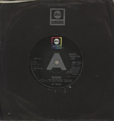 Joe Walsh Meadows - A Label 7" vinyl single (7 inch record / 45) UK JWL07ME750500