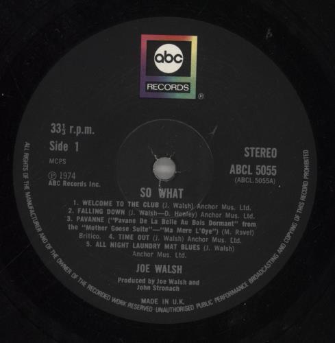 Joe Walsh So What - 1st - EX vinyl LP album (LP record) UK JWLLPSO312779