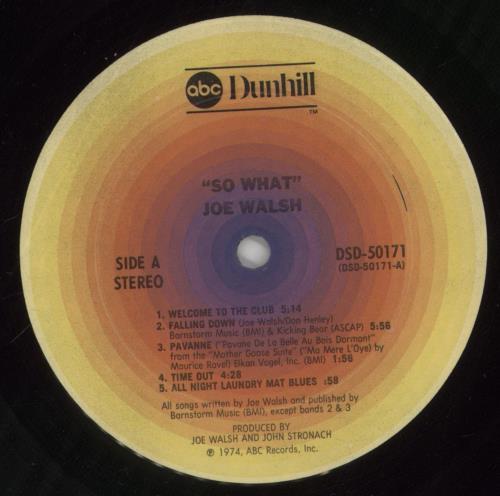 Joe Walsh So What vinyl LP album (LP record) US JWLLPSO210323