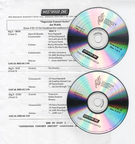 Joe Walsh Superstar Concert Series CD album (CDLP) US JWLCDSU308760