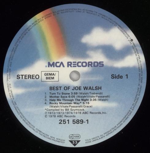 Joe Walsh The Best Of Joe Walsh vinyl LP album (LP record) German JWLLPTH871929