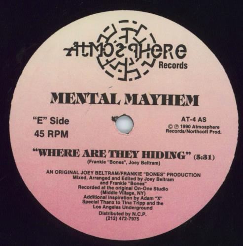 Joey Beltram Where Are They Hiding 12" vinyl single (12 inch record / Maxi-single) US JBL12WH799947