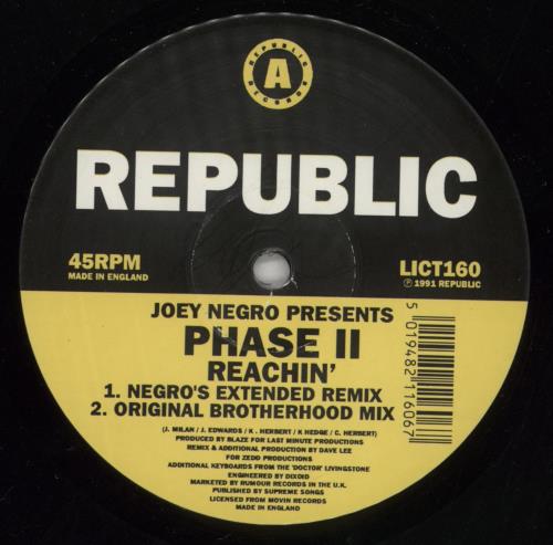 Joey Negro Reachin' 12" vinyl single (12 inch record / Maxi-single) UK JOG12RE868254
