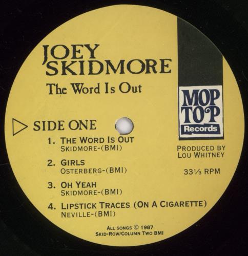 Joey Skidmore The Word Is Out vinyl LP album (LP record) US -PGLPTH891867