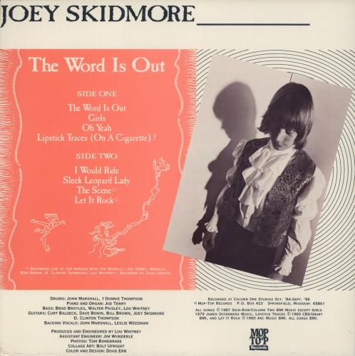Joey Skidmore The Word Is Out vinyl LP album (LP record) US -PGLPTH891867