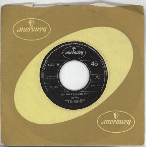 Joe Tex You Said A Bad Word Uk 7 Vinyl Single 7 Inch Record 721838