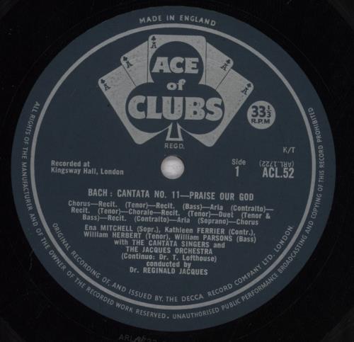 Johann Sebastian Bach Bach Cantatas vinyl LP album (LP record) UK JHHLPBA838530