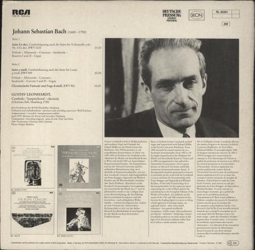 Johann Sebastian Bach Bach: 2 Suiten F�r Cembalo, BWV 1010/BWV 995, Chromatische Fantasie Und Fugue vinyl LP album (LP record) German JHHLPBA861815