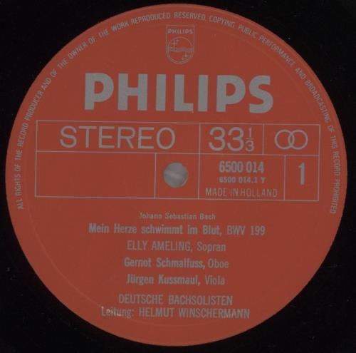 Johann Sebastian Bach J. S. Bach: Cantatas <<Jauchzet Gott In Allen Landen >> / << Meine Herze Schwimmt Im Blut>> vinyl LP album (LP record) Dutch JHHLPJS857112