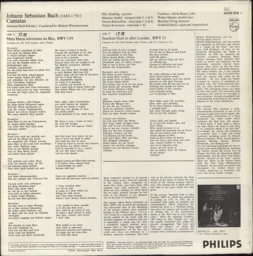 Johann Sebastian Bach J. S. Bach: Cantatas <<Jauchzet Gott In Allen Landen >> / << Meine Herze Schwimmt Im Blut>> vinyl LP album (LP record) Dutch JHHLPJS857112