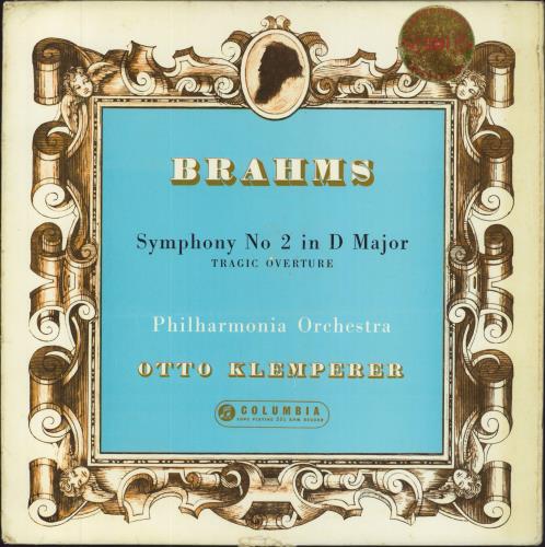 Johannes Brahms Symphony No 2 In D Major / Tragic Overture - 1st vinyl LP album (LP record) UK B10LPSY811923