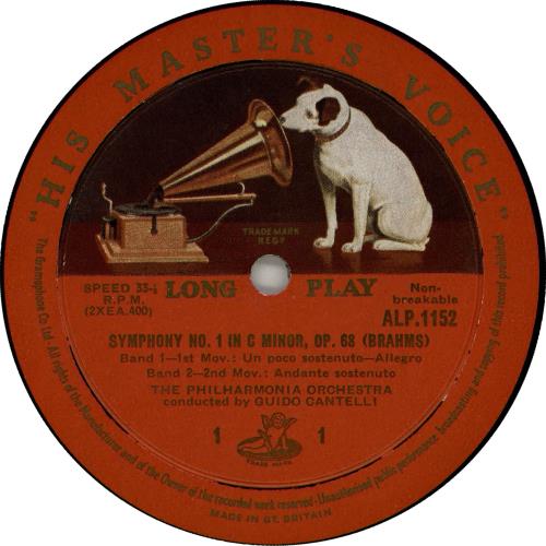 Johannes Brahms Symphony No. 1 in C Minor, Op.68 vinyl LP album (LP record) UK B10LPSY764412