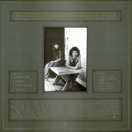 John & Beverley Martyn The Road To Ruin - 3rd vinyl LP album (LP record) UK J3LLPTH518793